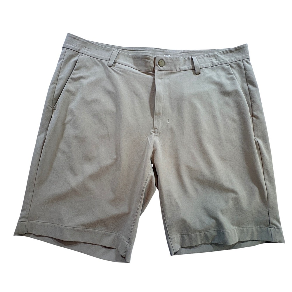 Cutter & Buck Golf Shorts Mens 38 Khaki Performance Stretch Flat Front Casual